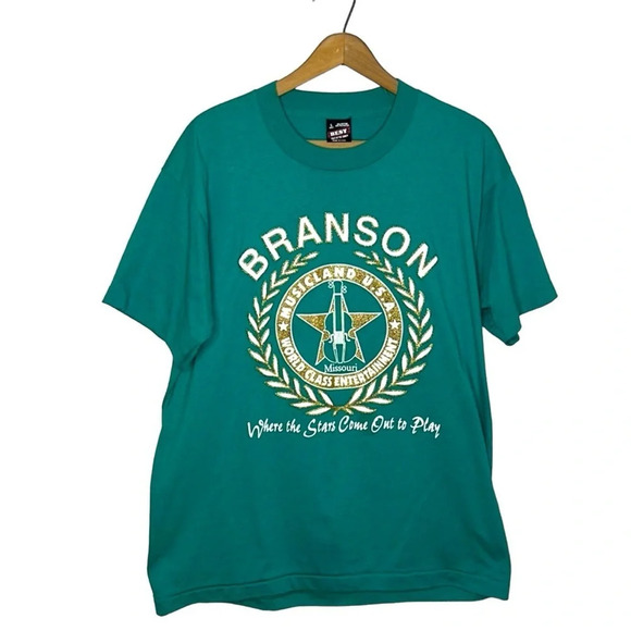 Vintage Single Stitch Screen Stars Branson Missouri Souvenir Graphic T Shirt - Picture 1 of 12